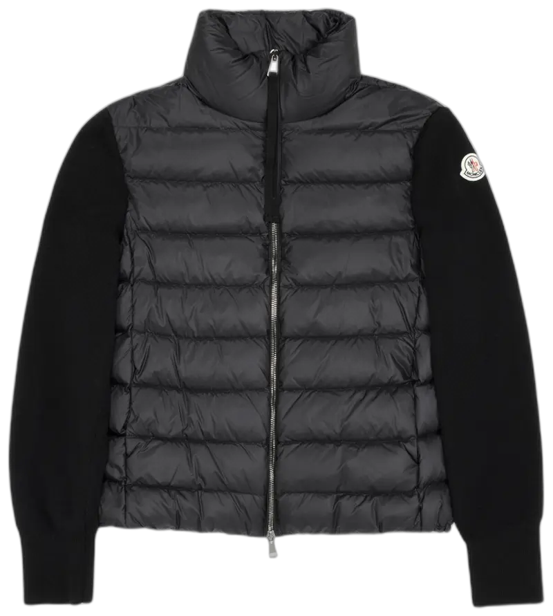 Moncler Zip Up Puffer Cardigan Black